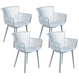 BELIANI - Lot de 4 chaises de jardin PESARO Bleu clair - vignette