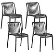 BELIANI - Lot de 4 chaises de jardin ARICCIA Noir - vignette