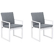 BELIANI - Lot de 2 chaises de jardin avec coussins PANCOLE Tissu Gris - vignette