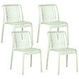 BELIANI - Lot de 4 chaises de jardin ARICCIA Vert clair - vignette