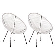 BELIANI - Lot de 2 chaises de jardin ACAPULCO II Blanc - vignette