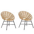 BELIANI - Lot de 2 chaises de jardin ACERRA Marron clair - vignette