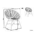 BELIANI - Lot de 2 chaises de jardin ACERRA Marron clair - vignette