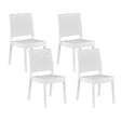 BELIANI - Lot de 4 chaises de jardin FOSSANO Matière synthétique Blanc - vignette