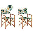 BELIANI - Lot de 2 chaises de jardin CINE Acacia Multicolore - vignette