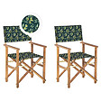 BELIANI - Lot de 2 chaises de jardin CINE Acacia Vert foncé - vignette