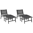 BELIANI - Lot de 2 chaises de jardin MARCEDDI Métal Noir - vignette