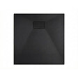 CERAMIA - Essential 80x80 cm receveur de douche carré à poser SMC avec surface effet pierre, noir (CERAES8080B) - vignette
