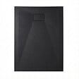 CERAMIA - Ceramia PixL 120x80 cm receveur de douche rectangulaire à poser en résine composite avec surface effet pierre, noir (CERAPX12080B) - vignette