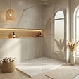 CERAMIA - Ceramia Essential 140x80 cm receveur de douche rectangulaire à poser SMC avec surface effet pierre, blanc (CERAES14080W) - vignette