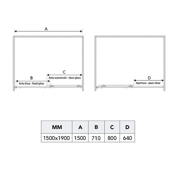 KIAMAMI VALENTINA - Cabine De Douche 150X70 Transparente En Crystal De 6Mm Et Hauteur 190 | Dream - large