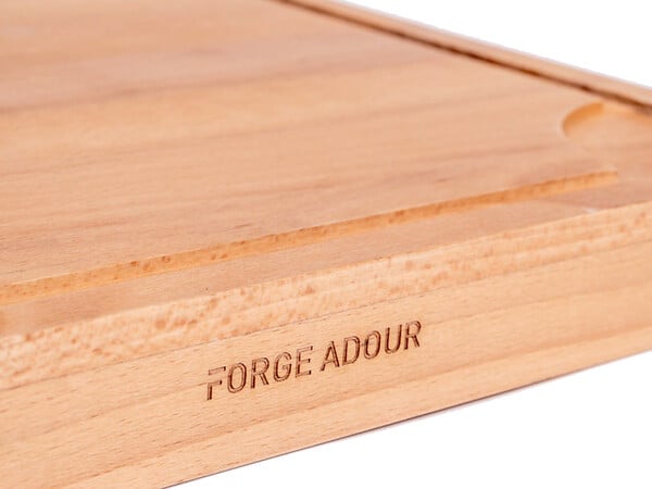 FORGEADOUR - planche à découper bambou avec arrêt 40x38cm - planche decouper avec arret - large