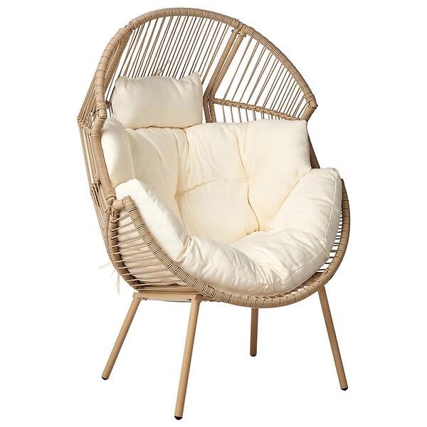 BELIANI - Chaise de jardin MURANO Polyrotin Naturel - large
