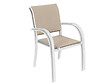 HESPERIDE - Lot de 4 fauteuils de jardin en texaline Piazza Lin/Blanc - Hespéride - vignette