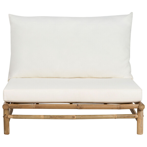 BELIANI - Chaise de jardin TODI Bambou Blanc cassé - large