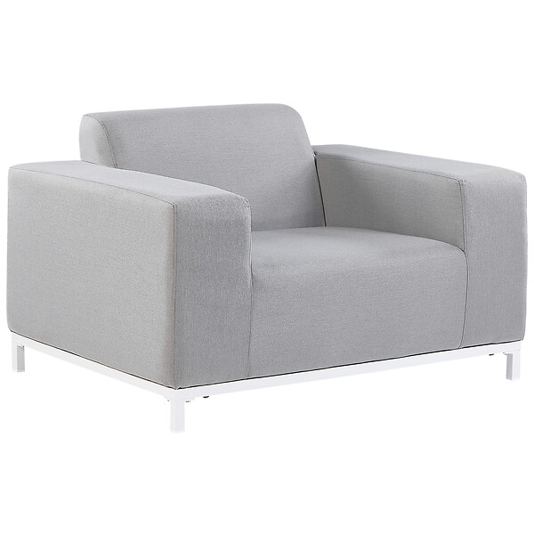 BELIANI - Ensemble de 2 fauteuils de jardin ROVIGO Tissu Gris clair - large