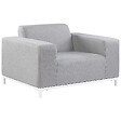 BELIANI - Ensemble de 2 fauteuils de jardin ROVIGO Tissu Gris clair - vignette