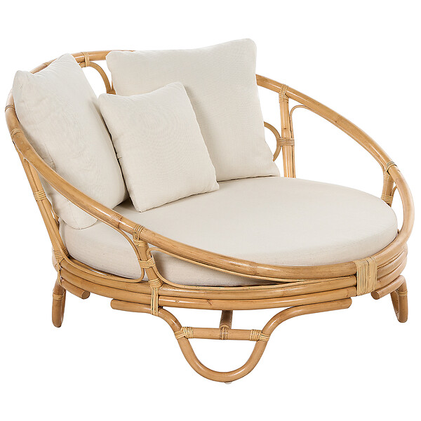 BELIANI - Lot de 2 lits de jardin ROSSANO Rotin Naturel - large
