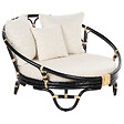 BELIANI - Lot de 2 lits de jardin ROSSANO Rotin Noir - vignette