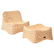 BELIANI - Fauteuil de jardin avec ottoman AIGANI Rotin Naturel - vignette