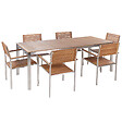 BELIANI - Salle à manger de jardin 6 places VIAREGGIO Marron Bois de teck certifié - vignette