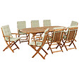 BELIANI - Salle à manger de jardin 8 places MAUI PREMIUM Vert clair Acacia - vignette