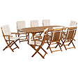 BELIANI - Salle à manger de jardin 8 places MAUI PREMIUM Beige clair Acacia - vignette