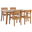 BELIANI - Salle à manger de jardin 4 places FORNELLI Marron Acacia - vignette