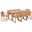 BELIANI - Salle à manger de jardin 8 places SASSARI II Marron clair Bois d'acacia certifié - vignette