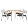 BELIANI - Salle à manger de jardin 4 places CAVOLI Gris Métal avec coussins - vignette