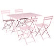 BELIANI - Salle à manger de jardin 4 places FIORI Rose pastel Métal Pliant - vignette
