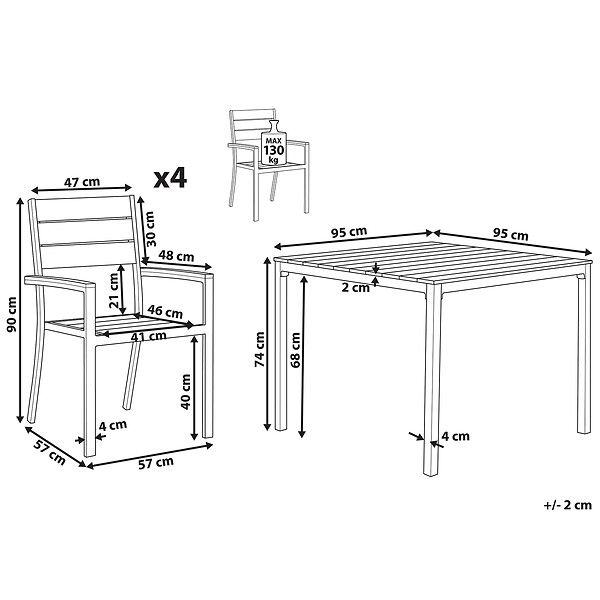 BELIANI - Salle à manger de jardin 4 places PRATO Beige - large