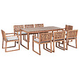 BELIANI - Salle à manger de jardin 8 places SASSARI PREMIUM Gris clair Bois d'acacia certifié avec coussins - vignette