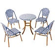 BELIANI - Salle à manger de jardin 4 places RIFREDDO Bleu Polyrotin - vignette