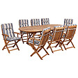 BELIANI - Salle à manger de jardin 8 places MAUI II Multicolore Acacia avec coussins - vignette