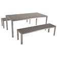 BELIANI - Salle à manger de jardin avec bancs 6 places NARDO Gris - vignette