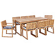 BELIANI - Salle à manger de jardin 8 places SASSARI II Bleu marine Bois d'acacia certifié avec coussins - vignette