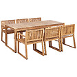 BELIANI - Salle à manger de jardin 6 places SASSARI II Marron clair Bois d'acacia certifié - vignette