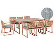 BELIANI - Salle à manger de jardin 8 places SASSARI PREMIUM Mélange de gris Bois d'acacia certifié avec coussins - vignette