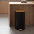 KITCHEN MOVE - Poubelle à pédale inox FOREST noir 30L - vignette