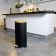 KITCHEN MOVE - Poubelle à pédale inox FOREST noir 30L - vignette