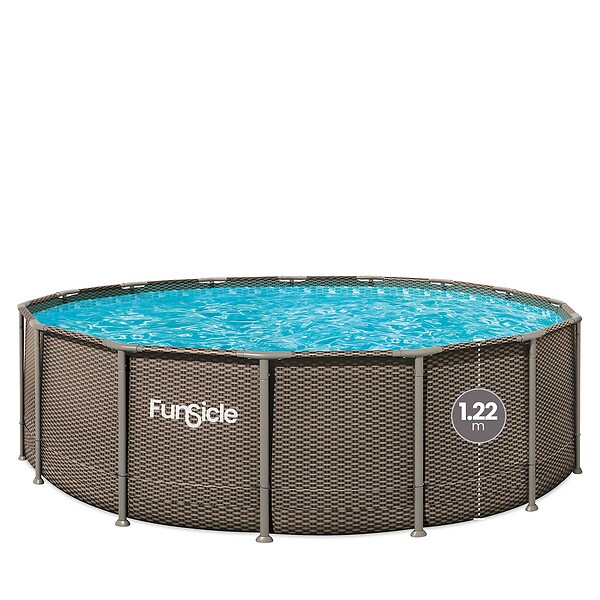 FUNSICLE - Piscine tubulaire ronde Funsicle marron Ø 4,57m x h1,22m Marron tressé Marron tressé - large