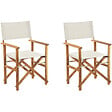 BELIANI - Lot de 2 chaises de jardin CINE Acacia Blanc cassé - vignette