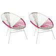 BELIANI - Lot de 2 chaises de jardin ACAPULCO Rose fushia - vignette