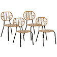 BELIANI - Lot de 4 chaises de jardin PRATELLO Naturel - vignette