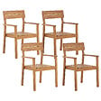 BELIANI - Lot de 4 chaises de jardin FORNELLI Acacia Marron - vignette