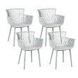 BELIANI - Lot de 4 chaises de jardin PESARO Gris clair - vignette