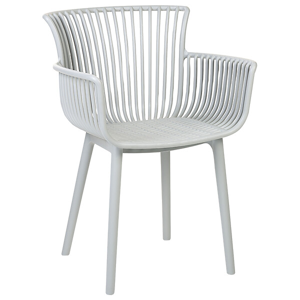 BELIANI - Lot de 4 chaises de jardin PESARO Gris clair - large
