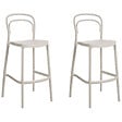 BELIANI - Lot de 2 chaises de bar de jardin PORANO Beige - vignette
