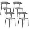 BELIANI - Lot de 4 chaises de jardin GUBBIO Gris - vignette